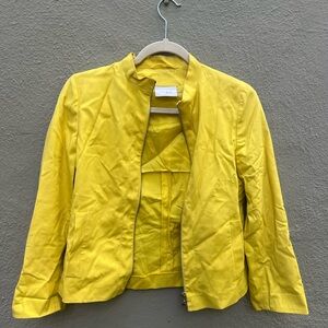 Vibrant Yellow Vintage Blazer Jacket Akris Punto luxury designer Italy size 4